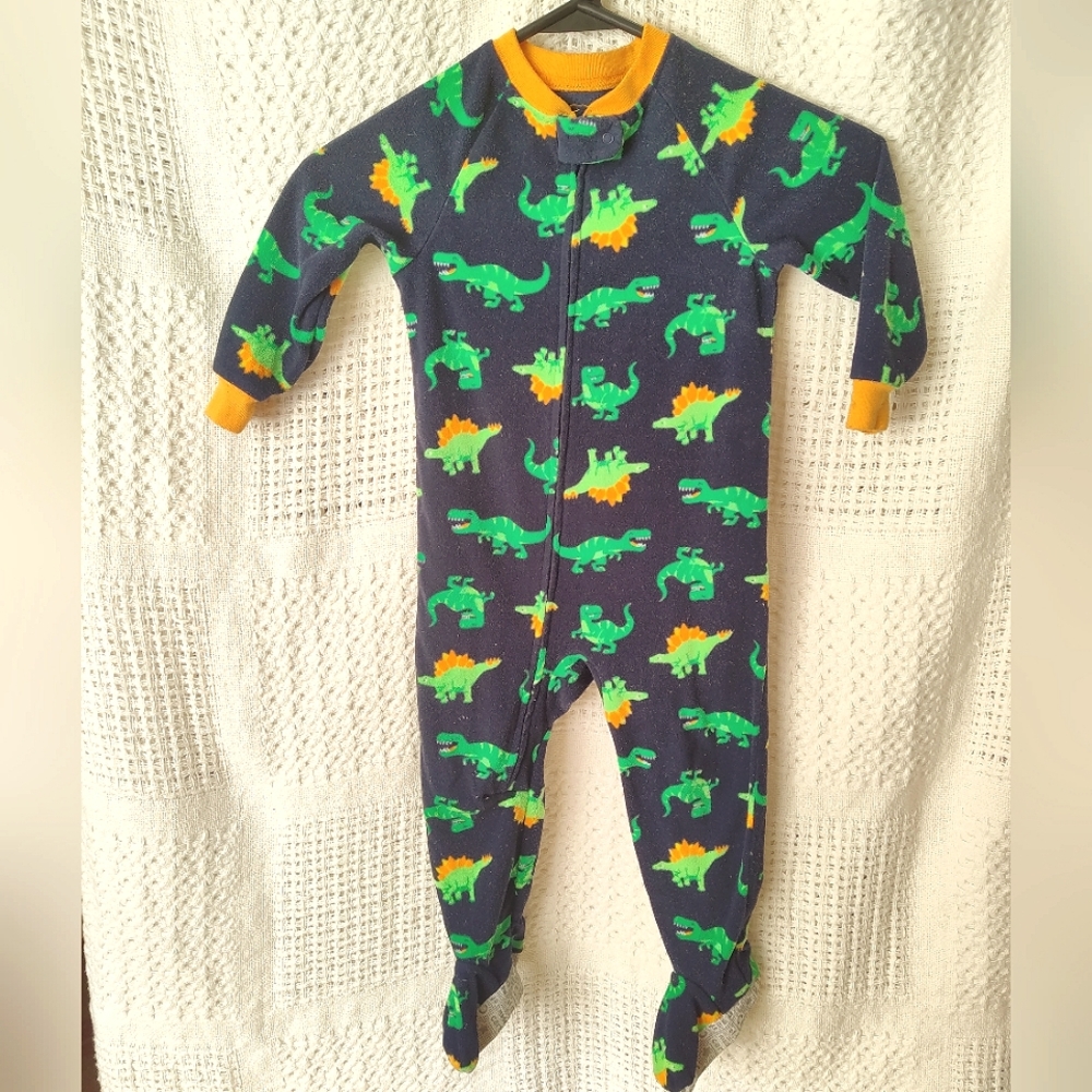 Footed Fleece Zippered Sleeper Dinosaurs Size 2T Child of Mine by Carter's